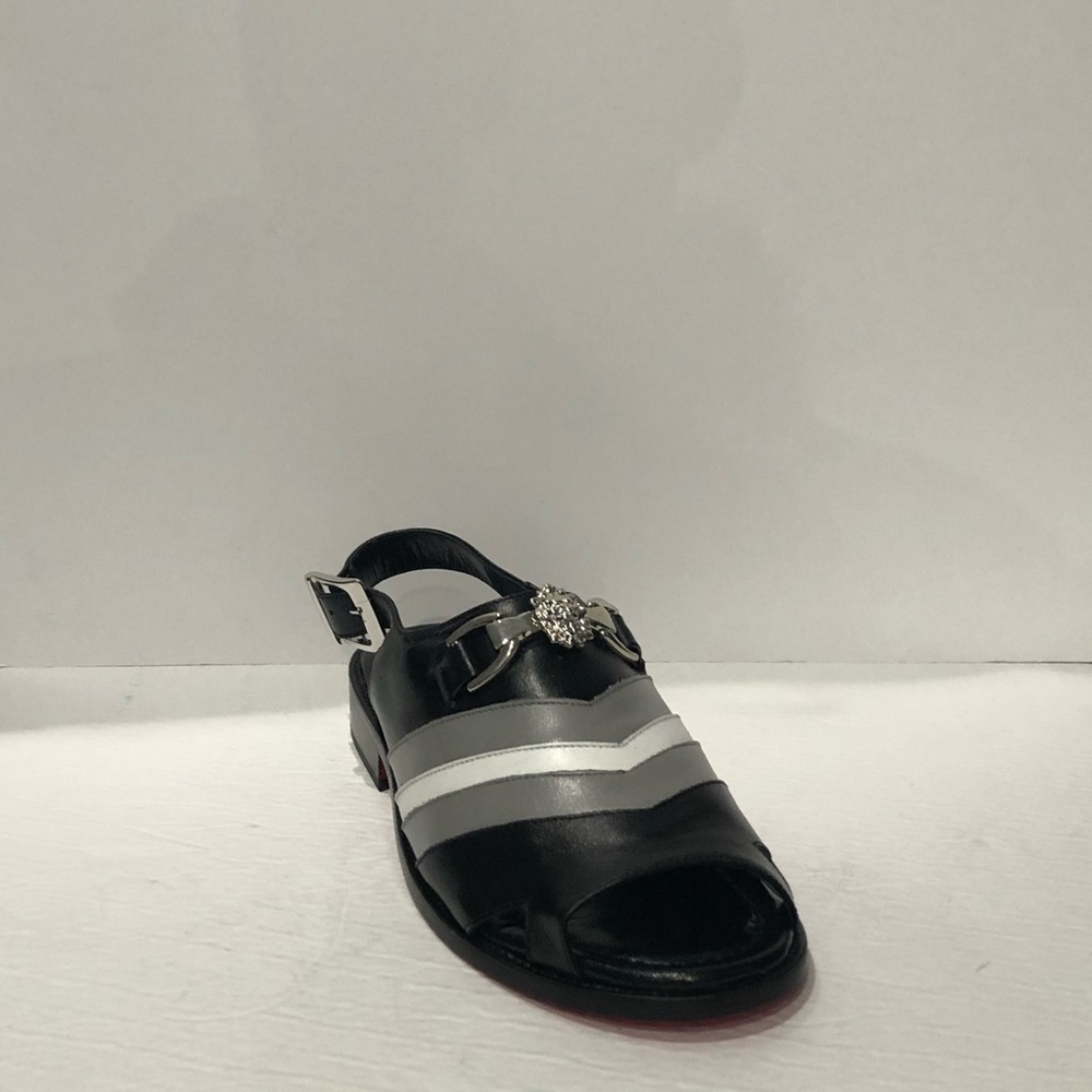 Emilio Franco sandal shoes black/gray back strap